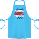 Torn Costa Rica Flag Rican Day Football Cotton Apron 100% Organic Turquoise