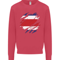 Torn Costa Rica Flag Rican Day Football Kids Sweatshirt Jumper Heliconia