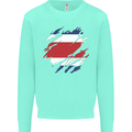 Torn Costa Rica Flag Rican Day Football Kids Sweatshirt Jumper Peppermint