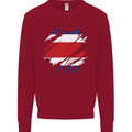 Torn Costa Rica Flag Rican Day Football Kids Sweatshirt Jumper Red