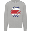 Torn Costa Rica Flag Rican Day Football Kids Sweatshirt Jumper Sports Grey