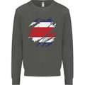 Torn Costa Rica Flag Rican Day Football Kids Sweatshirt Jumper Storm Grey
