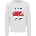 Torn Costa Rica Flag Rican Day Football Kids Sweatshirt Jumper White