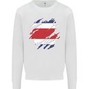 Torn Costa Rica Flag Rican Day Football Kids Sweatshirt Jumper White
