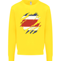 Torn Costa Rica Flag Rican Day Football Kids Sweatshirt Jumper Yellow