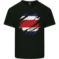 Torn Costa Rica Flag Rican Day Football Kids T-Shirt Childrens Black