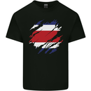 Torn Costa Rica Flag Rican Day Football Kids T-Shirt Childrens Black