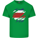Torn Costa Rica Flag Rican Day Football Kids T-Shirt Childrens Irish Green
