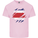 Torn Costa Rica Flag Rican Day Football Kids T-Shirt Childrens Light Pink