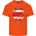 Torn Costa Rica Flag Rican Day Football Kids T-Shirt Childrens Orange