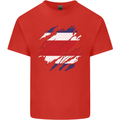Torn Costa Rica Flag Rican Day Football Kids T-Shirt Childrens Red