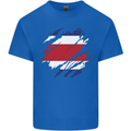 Torn Costa Rica Flag Rican Day Football Kids T-Shirt Childrens Royal Blue