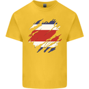 Torn Costa Rica Flag Rican Day Football Kids T-Shirt Childrens Yellow