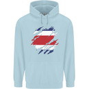 Torn Costa Rica Flag Rican Day Football Mens 80% Cotton Hoodie Light Blue