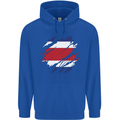 Torn Costa Rica Flag Rican Day Football Mens 80% Cotton Hoodie Royal Blue