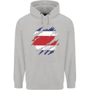 Torn Costa Rica Flag Rican Day Football Mens 80% Cotton Hoodie Sports Grey