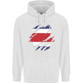 Torn Costa Rica Flag Rican Day Football Mens 80% Cotton Hoodie White