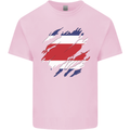 Torn Costa Rica Flag Rican Day Football Mens Cotton T-Shirt Tee Top Light Pink