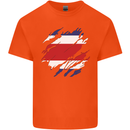 Torn Costa Rica Flag Rican Day Football Mens Cotton T-Shirt Tee Top Orange