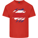 Torn Costa Rica Flag Rican Day Football Mens Cotton T-Shirt Tee Top Red