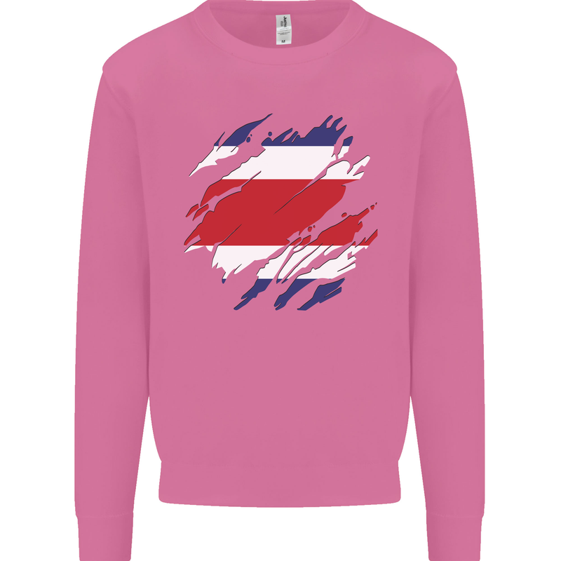 Torn Costa Rica Flag Rican Day Football Mens Sweatshirt Jumper Azalea