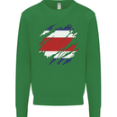 Torn Costa Rica Flag Rican Day Football Mens Sweatshirt Jumper Irish Green