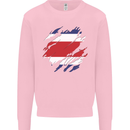 Torn Costa Rica Flag Rican Day Football Mens Sweatshirt Jumper Light Pink