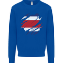 Torn Costa Rica Flag Rican Day Football Mens Sweatshirt Jumper Royal Blue
