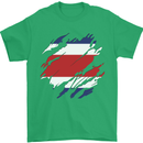 Torn Costa Rica Flag Rican Day Football Mens T-Shirt 100% Cotton Irish Green