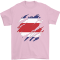 Torn Costa Rica Flag Rican Day Football Mens T-Shirt 100% Cotton Light Pink