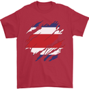 Torn Costa Rica Flag Rican Day Football Mens T-Shirt 100% Cotton Red