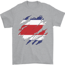 Torn Costa Rica Flag Rican Day Football Mens T-Shirt 100% Cotton Sports Grey