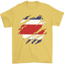 Torn Costa Rica Flag Rican Day Football Mens T-Shirt 100% Cotton Yellow