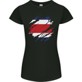 Torn Costa Rica Flag Rican Day Football Womens Petite Cut T-Shirt Black
