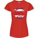 Torn Costa Rica Flag Rican Day Football Womens Petite Cut T-Shirt Red