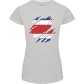 Torn Costa Rica Flag Rican Day Football Womens Petite Cut T-Shirt Sports Grey