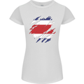 Torn Costa Rica Flag Rican Day Football Womens Petite Cut T-Shirt White