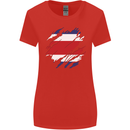 Torn Costa Rica Flag Rican Day Football Womens Wider Cut T-Shirt Red