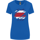 Torn Costa Rica Flag Rican Day Football Womens Wider Cut T-Shirt Royal Blue