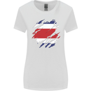 Torn Costa Rica Flag Rican Day Football Womens Wider Cut T-Shirt White