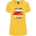 Torn Costa Rica Flag Rican Day Football Womens Wider Cut T-Shirt Yellow