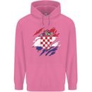 Torn Croatia Flag Croatian Day Football Childrens Kids Hoodie Azalea