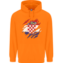 Torn Croatia Flag Croatian Day Football Childrens Kids Hoodie Orange