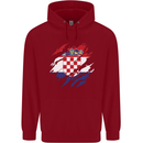 Torn Croatia Flag Croatian Day Football Childrens Kids Hoodie Red