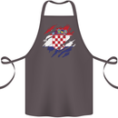 Torn Croatia Flag Croatian Day Football Cotton Apron 100% Organic Dark Grey