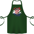 Torn Croatia Flag Croatian Day Football Cotton Apron 100% Organic Forest Green