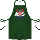 Torn Croatia Flag Croatian Day Football Cotton Apron 100% Organic Forest Green