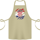 Torn Croatia Flag Croatian Day Football Cotton Apron 100% Organic Khaki