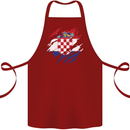 Torn Croatia Flag Croatian Day Football Cotton Apron 100% Organic Maroon