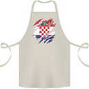 Torn Croatia Flag Croatian Day Football Cotton Apron 100% Organic Natural